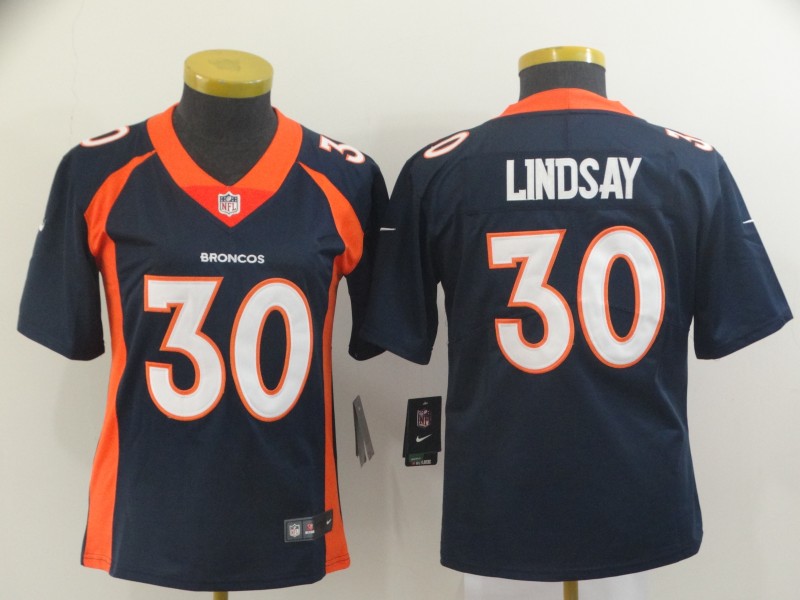 Women Denver Broncos #30 Lindsay blue Nike Vapor Untouchable Limited Playe NFL Jerseys->women nfl jersey->Women Jersey
